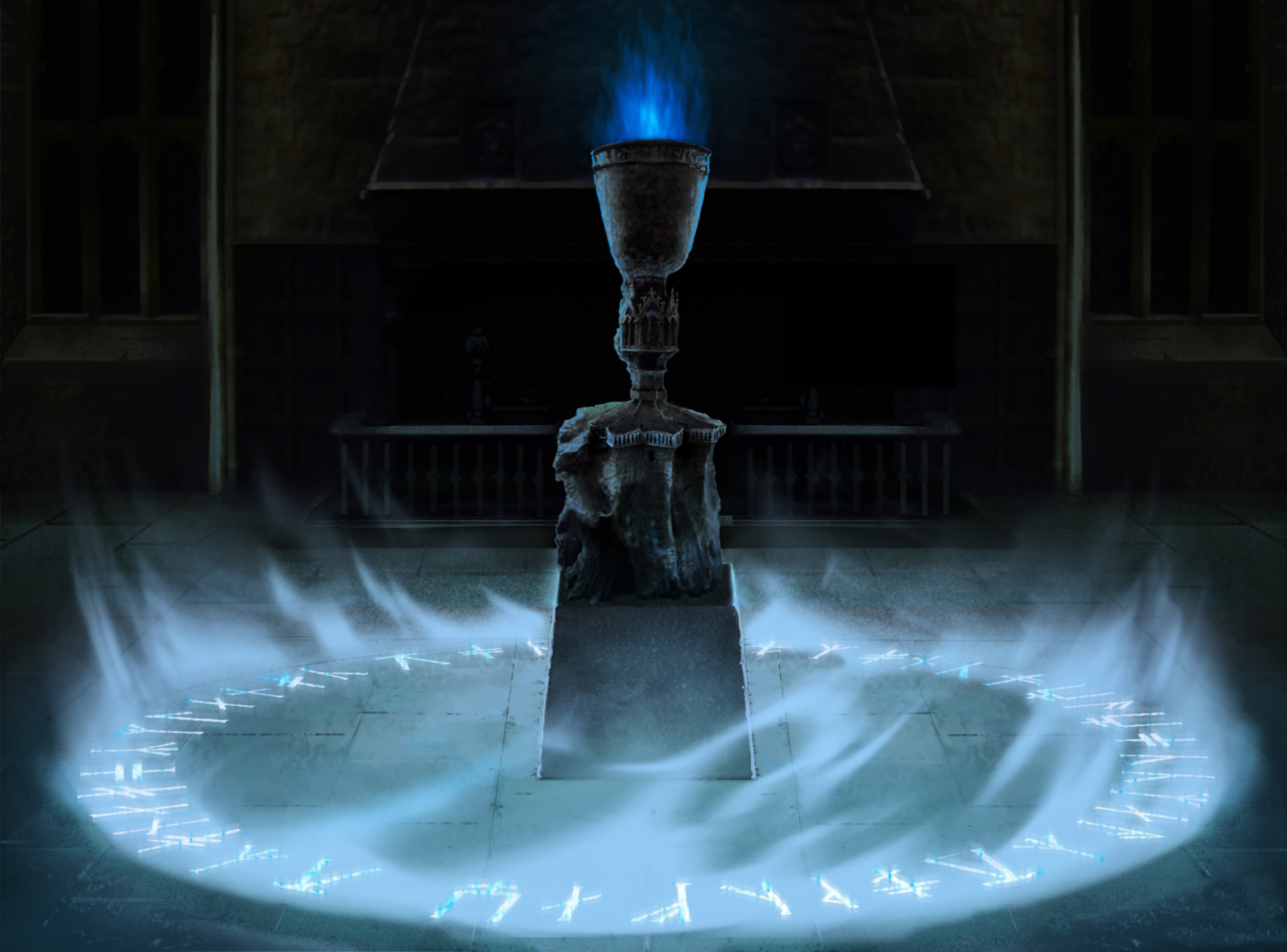 An illustration of the Goblet of Fire and the Age Line.